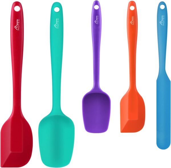 AMAZON Limited time deal -54% ON HOTEC Heat Resistant 600℉ Food Grade Silicone Rubber Spatula Set for Baking