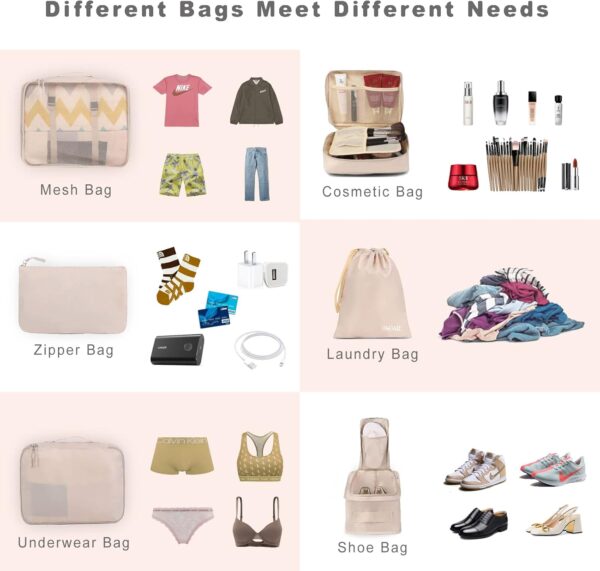 AMAZON Limited time deal -42% ON  BAGAIL 8 Set Packing Cubes - Image 4