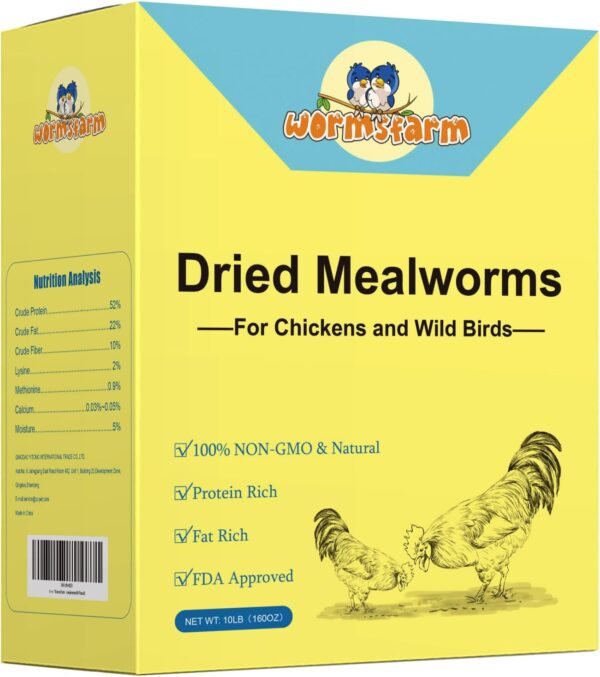 AMAZON Limited time deal -18% ON 10lb Dried Mealworms for Wild Birds Chickens Feed for Laying Hens,Ducks,Reptiles