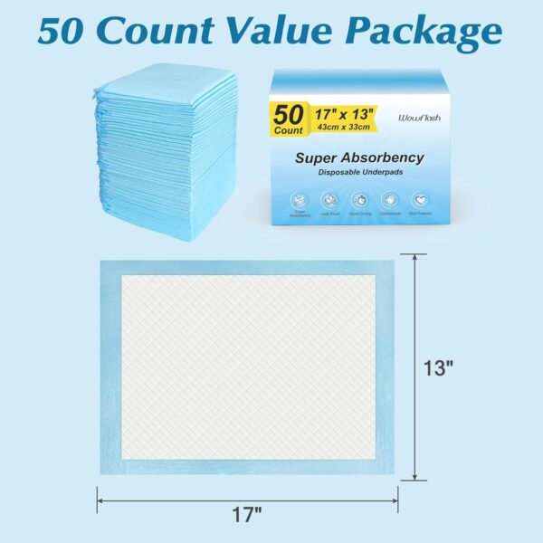 AMAZON Limited time deal -23% ON  50 Count Super Absorbency Disposable Underpads - Image 3