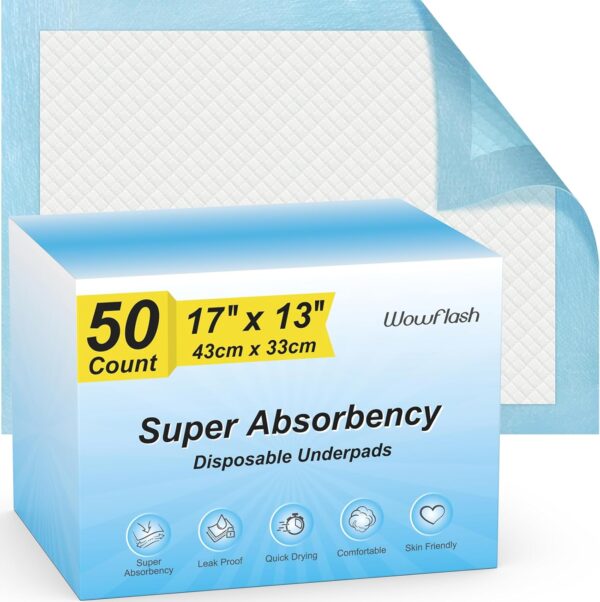 AMAZON Limited time deal -23% ON  50 Count Super Absorbency Disposable Underpads