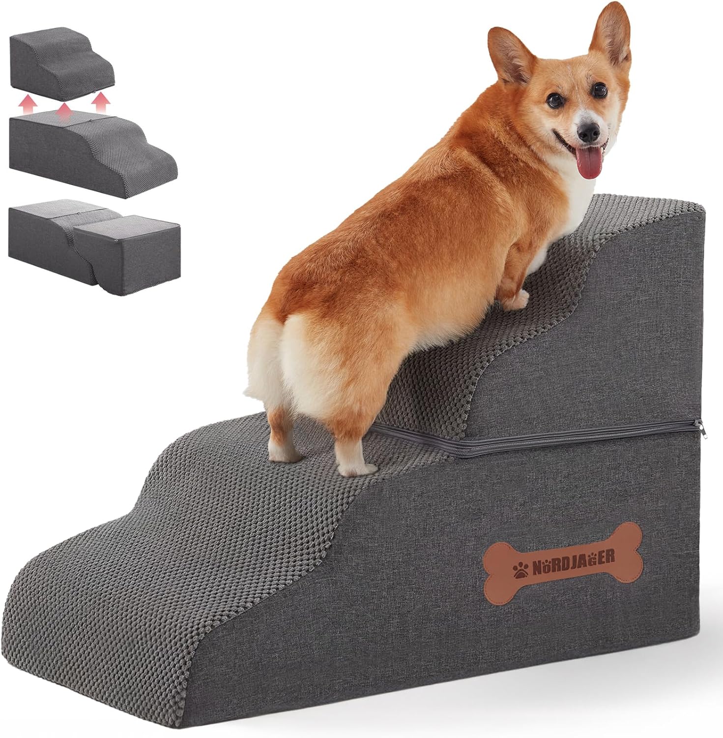 AMAZON Limited time deal -34% ON Dog Stairs 4 Steps for Small Dogs and Cats to Get on High Beds