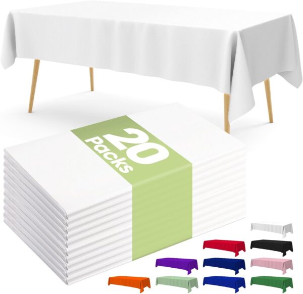 amazon Limited time deal -20% on  Pureegg Plastic Table Cloth Disposable 20 Pack