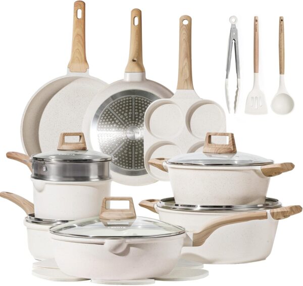 AMAZON Limited time deal ❤ -33% ❤ ON CAROTE 21Pcs Pots and Pans Set