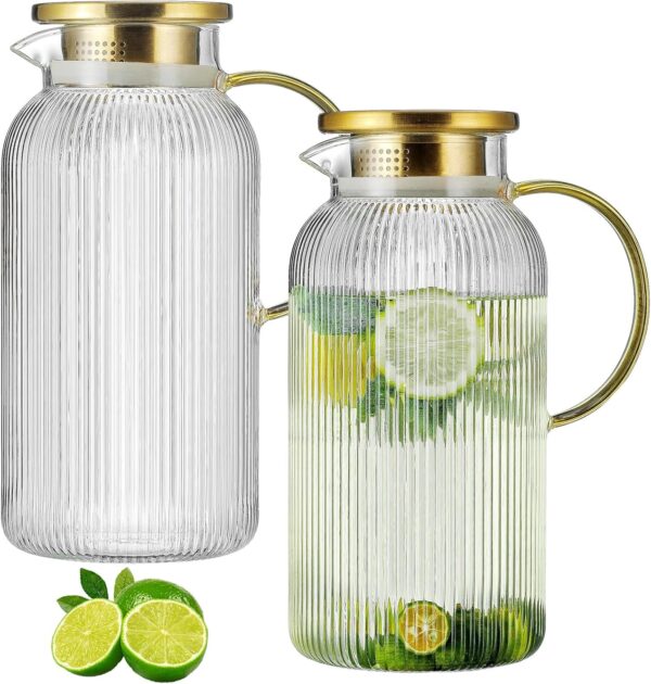 AMAZON -15% ON Buaic 2 PACK Glass Pitcher with Lid, 68 oz