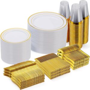 AMAZON Limited time deal -19%  ON Goodluck 600 Pieces Gold Disposable Plates for 100 Guests