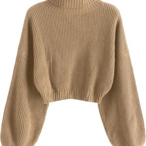 AMAZON Limited time deal -23% ON ZAFUL Women's Cropped Turtleneck Sweater