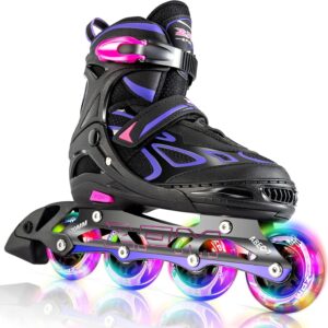 AMAZON Limited time deal -41% ON 2PM SPORTS Vinal Girls Adjustable Flashing Inline Skates